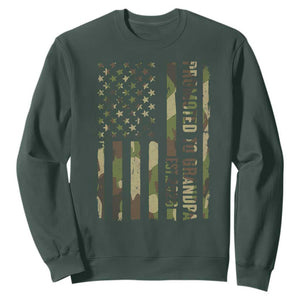 Promoted To Grandpa Est 2026 Patriotic American Flag Camo Sweatshirt TS12 Dark Forest Green Print Your Wear