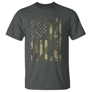 Promoted To Grandpa Est 2026 Patriotic American Flag Camo T Shirt TS12 Dark Heather Print Your Wear