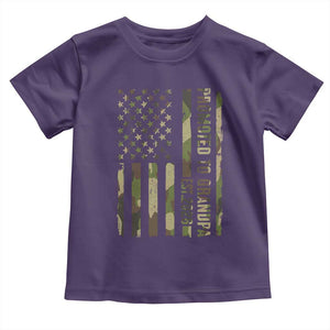 Promoted To Grandpa Est 2026 Patriotic American Flag Camo Toddler T Shirt TS12 Purple Print Your Wear