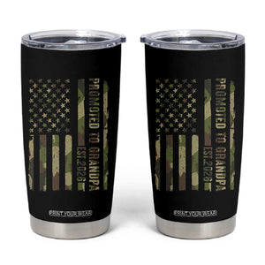 Promoted To Grandpa Est 2026 Patriotic American Flag Camo Tumbler Cup TS12 Black Print Your Wear
