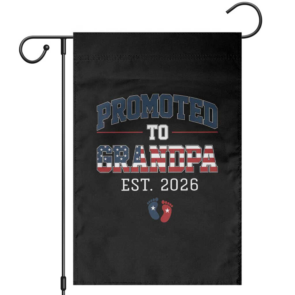 Patriotic Promoted To Grandpa Est 2026 Garden Flag US Flag New Father Gift TS12 Black Print Your Wear