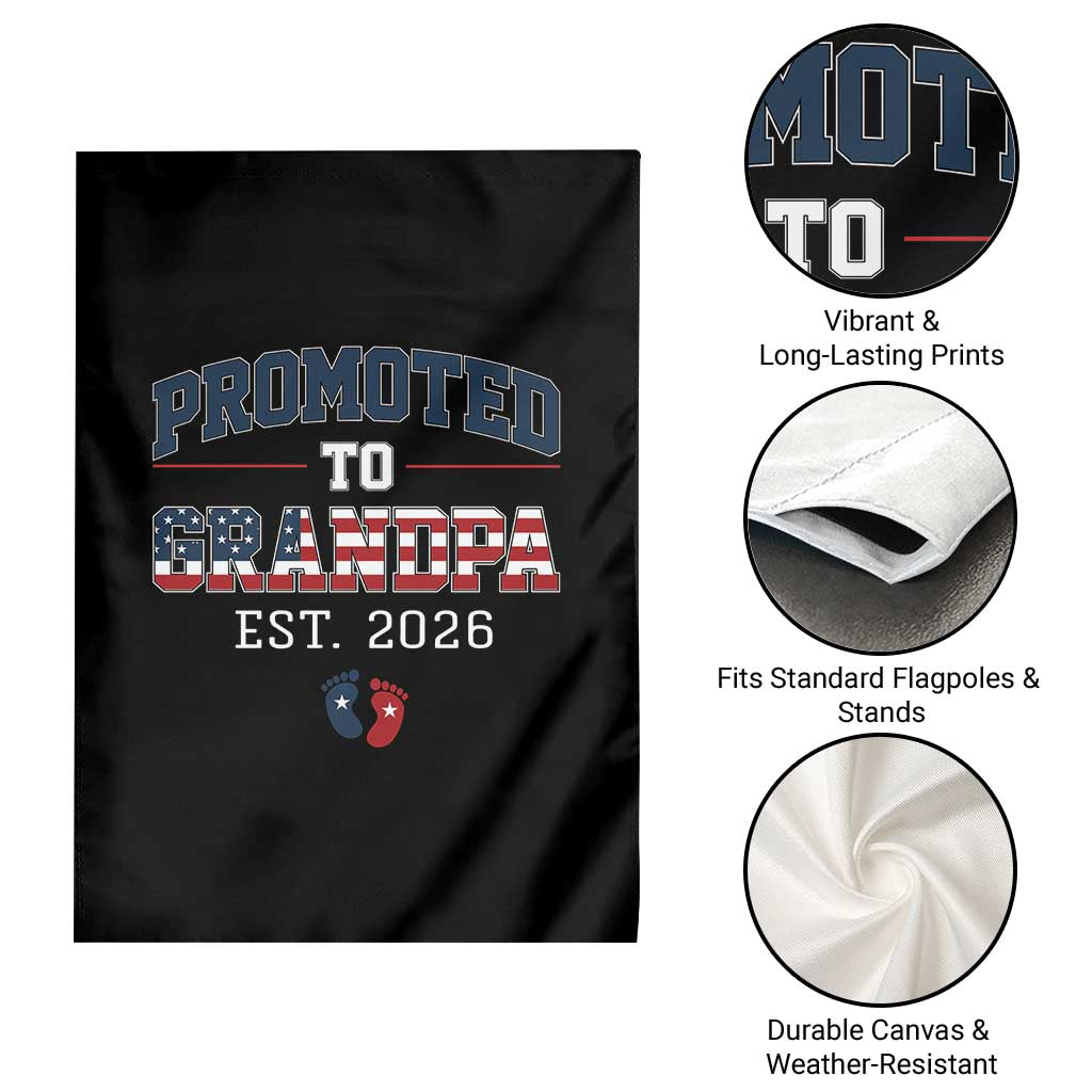 Patriotic Promoted To Grandpa Est 2026 Garden Flag US Flag New Father Gift TS12 Print Your Wear