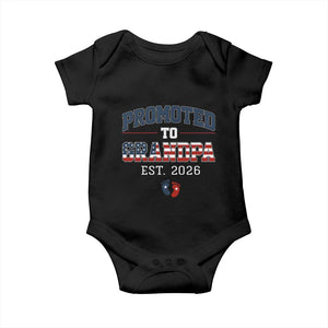 Patriotic Promoted To Grandpa Est 2026 Baby Onesie US Flag New Father Gift TS12 Black Print Your Wear