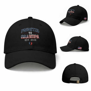 Patriotic Promoted To Grandpa Est 2026 Baseball Cap US Flag New Father Gift