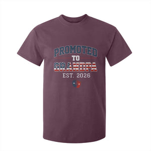 Patriotic Promoted To Grandpa Est 2026 T Shirt For Kid US Flag New Father Gift TS12 Maroon Print Your Wear