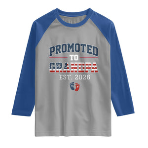 Patriotic Promoted To Grandpa Est 2026 Raglan Shirt US Flag New Father Gift TS12 Sport Gray Royal Print Your Wear