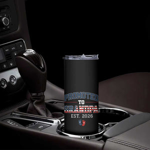Patriotic Promoted To Grandpa Est 2026 Skinny Tumbler US Flag New Father Gift TS12 Print Your Wear