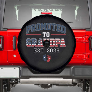 Patriotic Promoted To Grandpa Est 2026 Spare Tire Cover US Flag New Father Gift TS12 Black Print Your Wear