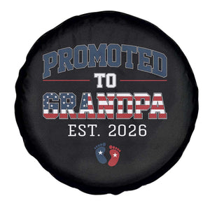 Patriotic Promoted To Grandpa Est 2026 Spare Tire Cover US Flag New Father Gift TS12 Print Your Wear