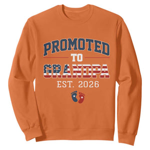 Patriotic Promoted To Grandpa Est 2026 Sweatshirt US Flag New Father Gift TS12 Orange Print Your Wear