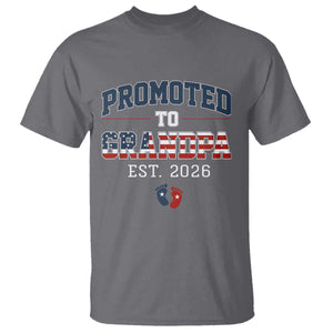 Patriotic Promoted To Grandpa Est 2026 T Shirt US Flag New Father Gift TS12 Charcoal Print Your Wear