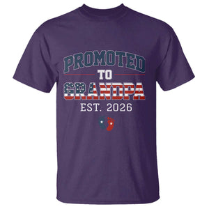 Patriotic Promoted To Grandpa Est 2026 T Shirt US Flag New Father Gift TS12 Purple Print Your Wear