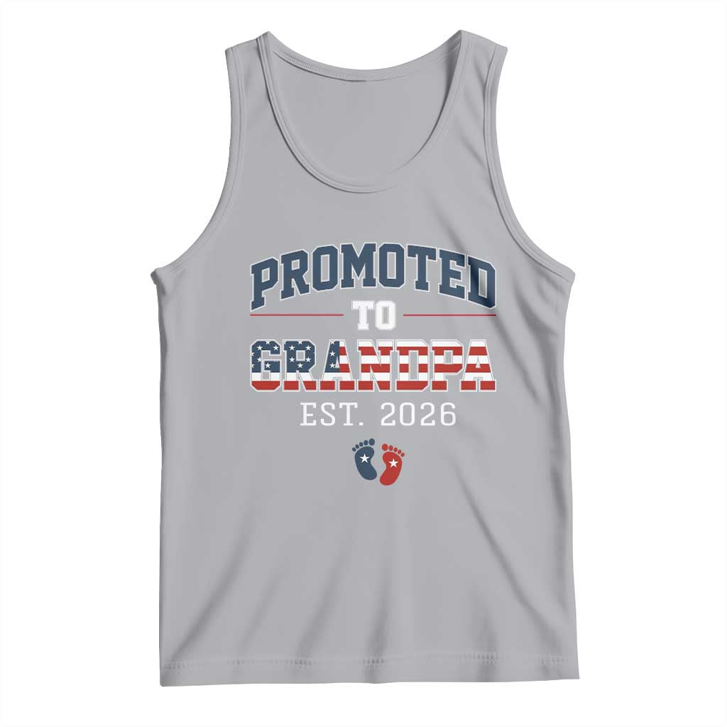 Patriotic Promoted To Grandpa Est 2026 Tank Top US Flag New Father Gift