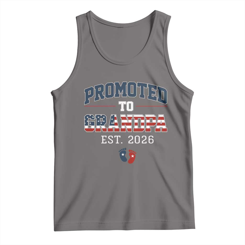 Patriotic Promoted To Grandpa Est 2026 Tank Top US Flag New Father Gift
