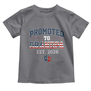 Patriotic Promoted To Grandpa Est 2026 Toddler T Shirt US Flag New Father Gift TS12 Charcoal Print Your Wear