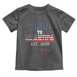Patriotic Promoted To Grandpa Est 2026 Toddler T Shirt US Flag New Father Gift TS12 Dark Heather Print Your Wear