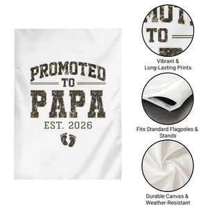 Promoted To Dad Est 2026 Camo Garden Flag Hunting Style New Dad Gift Graphic TS12 Print Your Wear