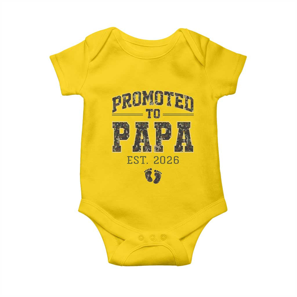 Promoted To Dad Est 2026 Camo Baby Onesie Hunting Style New Dad Gift Graphic TS12 Daisy Print Your Wear