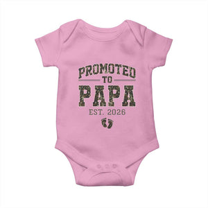 Promoted To Dad Est 2026 Camo Baby Onesie Hunting Style New Dad Gift Graphic TS12 Light Pink Print Your Wear