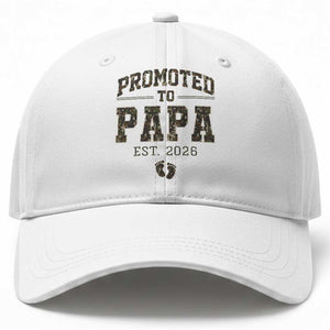 Promoted To Dad Est 2026 Camo Baseball Cap Hunting Style New Dad Gift Graphic TS12 Print Your Wear