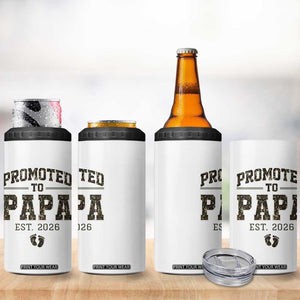 Promoted To Dad Est 2026 Camo 4 in 1 Can Cooler Tumbler Hunting Style New Dad Gift Graphic TS12 Print Your Wear
