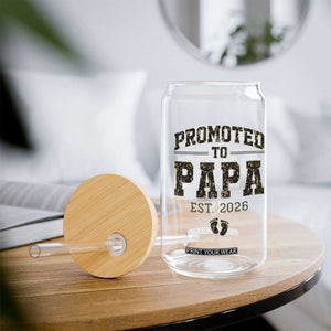 Promoted To Dad Est 2026 Camo Glass Can Hunting Style New Dad Gift Graphic