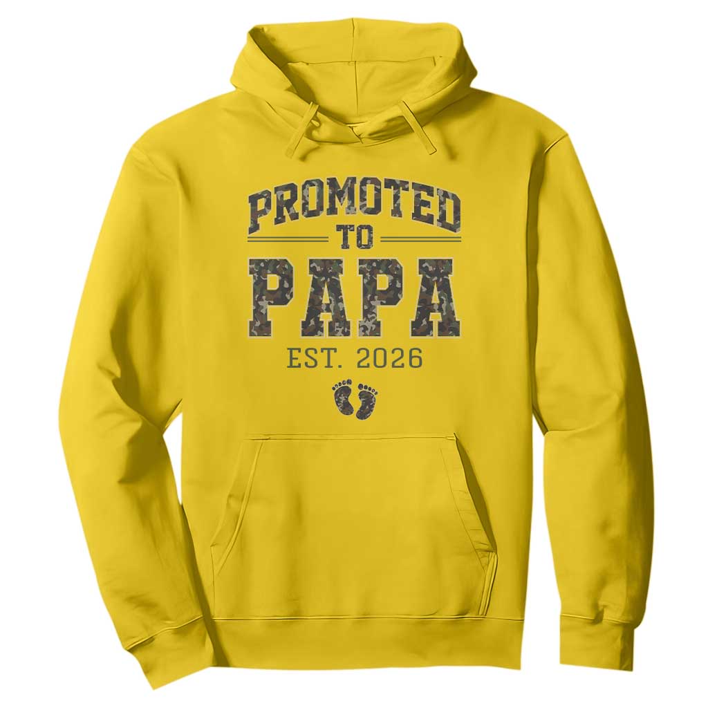 Promoted To Dad Est 2026 Camo Hoodie Hunting Style New Dad Gift Graphic TS12 Daisy Print Your Wear