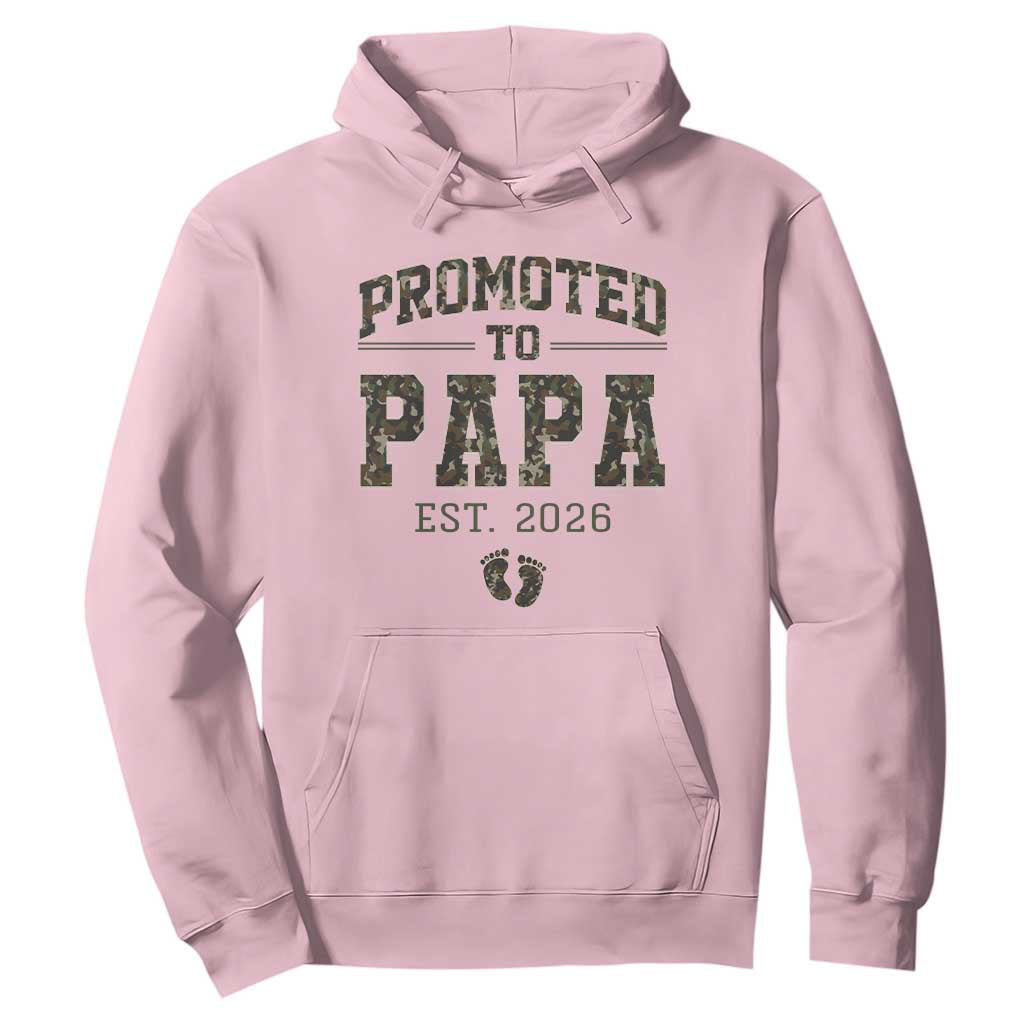 Promoted To Dad Est 2026 Camo Hoodie Hunting Style New Dad Gift Graphic TS12 Light Pink Print Your Wear
