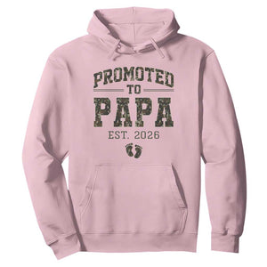 Promoted To Dad Est 2026 Camo Hoodie Hunting Style New Dad Gift Graphic TS12 Light Pink Print Your Wear