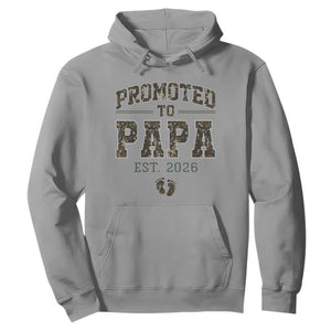 Promoted To Dad Est 2026 Camo Hoodie Hunting Style New Dad Gift Graphic TS12 Sport Gray Print Your Wear