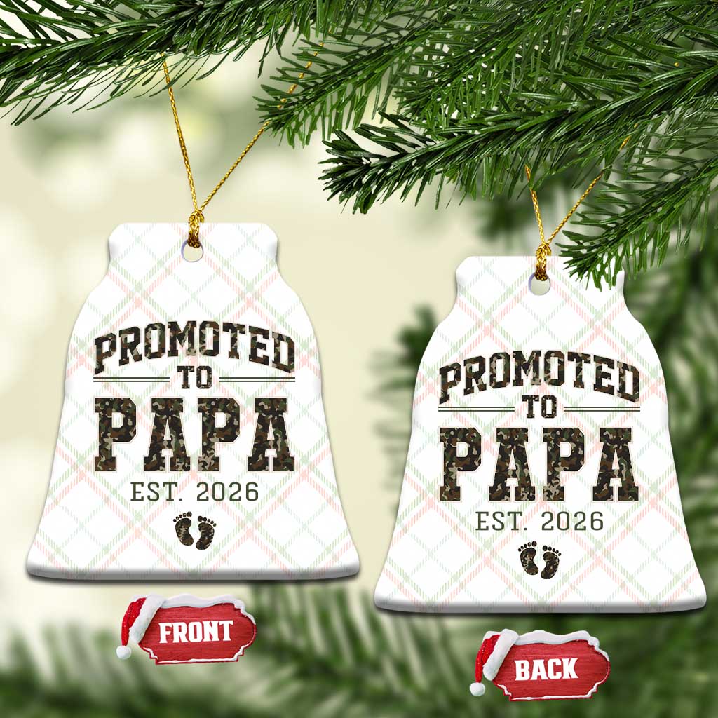 Promoted To Dad Est 2026 Camo Ceramic Ornament Hunting Style New Dad Gift Graphic TS12 Print Your Wear