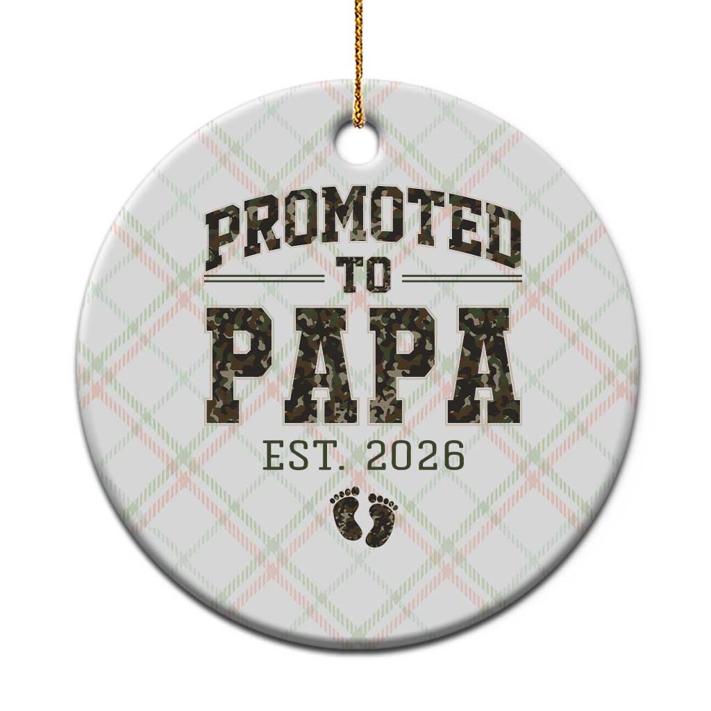 Promoted To Dad Est 2026 Camo Ceramic Ornament Hunting Style New Dad Gift Graphic TS12 1pc Christmas Plaid Print Your Wear