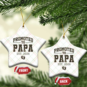 Promoted To Dad Est 2026 Camo Ceramic Ornament Hunting Style New Dad Gift Graphic TS12 Print Your Wear