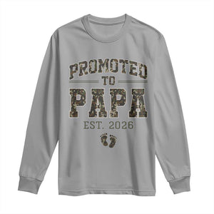 Promoted To Dad Est 2026 Camo Long Sleeve Shirt Hunting Style New Dad Gift Graphic
