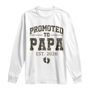 Promoted To Dad Est 2026 Camo Long Sleeve Shirt Hunting Style New Dad Gift Graphic