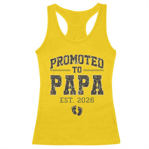 Promoted To Dad Est 2026 Camo Racerback Tank Top Hunting Style New Dad Gift Graphic TS12 Daisy Print Your Wear