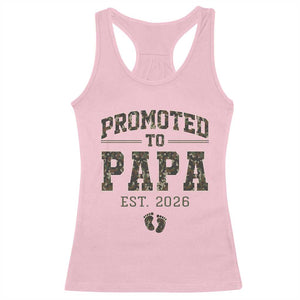 Promoted To Dad Est 2026 Camo Racerback Tank Top Hunting Style New Dad Gift Graphic TS12 Light Pink Print Your Wear