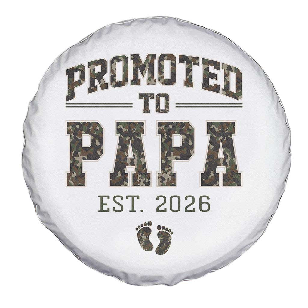 Promoted To Dad Est 2026 Camo Spare Tire Cover Hunting Style New Dad Gift Graphic TS12 Print Your Wear