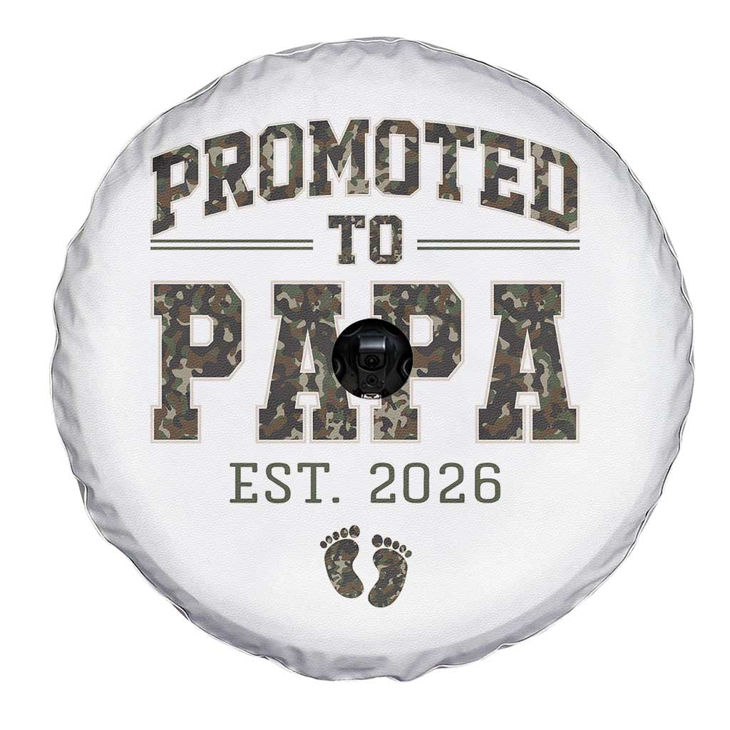 Promoted To Dad Est 2026 Camo Spare Tire Cover Hunting Style New Dad Gift Graphic TS12 Print Your Wear