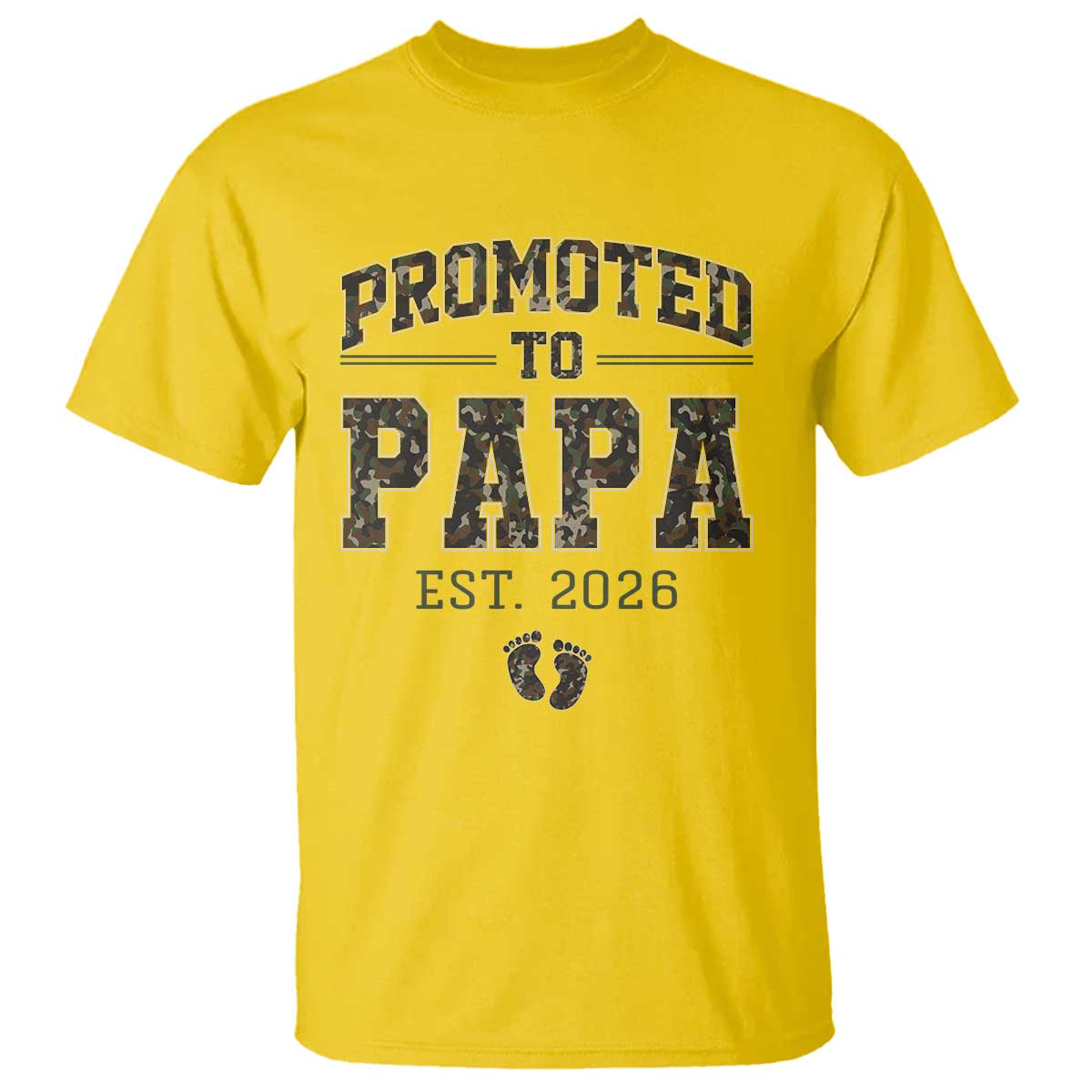 Promoted To Dad Est 2026 Camo T Shirt Hunting Style New Dad Gift Graphic TS12 Daisy Print Your Wear