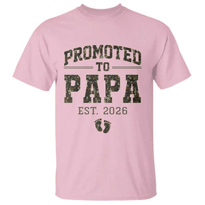 Promoted To Dad Est 2026 Camo T Shirt Hunting Style New Dad Gift Graphic TS12 Light Pink Print Your Wear