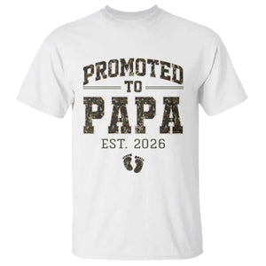 Promoted To Dad Est 2026 Camo T Shirt Hunting Style New Dad Gift Graphic TS12 White Print Your Wear