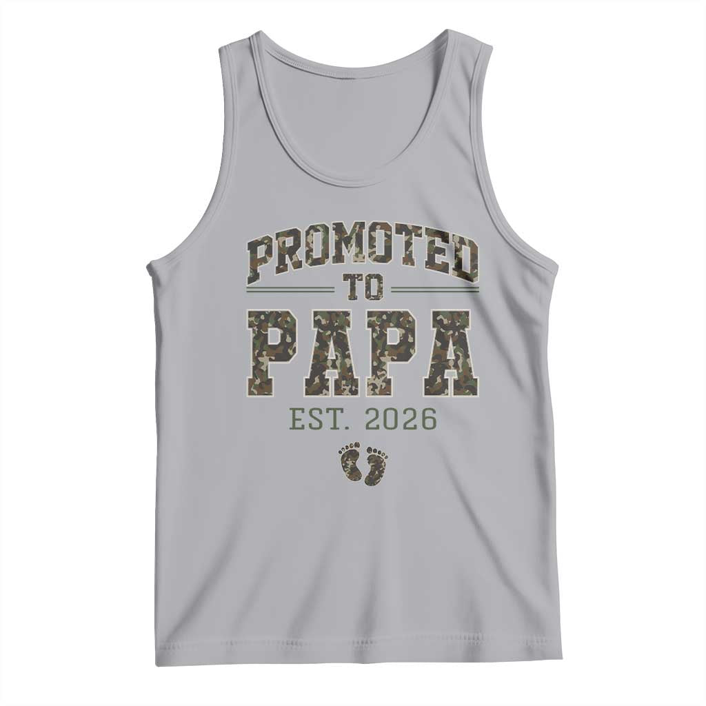 Promoted To Dad Est 2026 Camo Tank Top Hunting Style New Dad Gift Graphic TS12 Athletic Heather Print Your Wear
