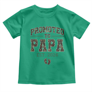 Promoted To Dad Est 2026 Camo Toddler T Shirt Hunting Style New Dad Gift Graphic TS12 Irish Green Print Your Wear