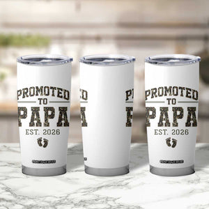 Promoted To Dad Est 2026 Camo Tumbler Cup Hunting Style New Dad Gift Graphic TS12 Print Your Wear
