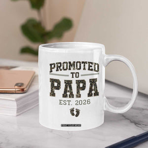 Promoted To Dad Est 2026 Camo Coffee Mug Hunting Style New Dad Gift Graphic TS12 Print Your Wear