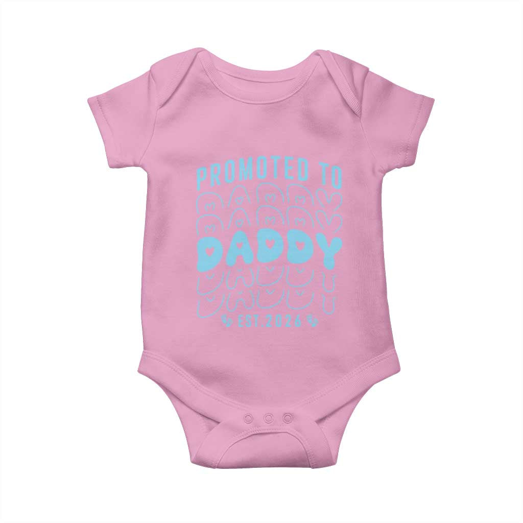 Promoted To Daddy 2026 New Boy Dad Baby Onesie First Time Fathers Day Gift TS12 Light Pink Print Your Wear