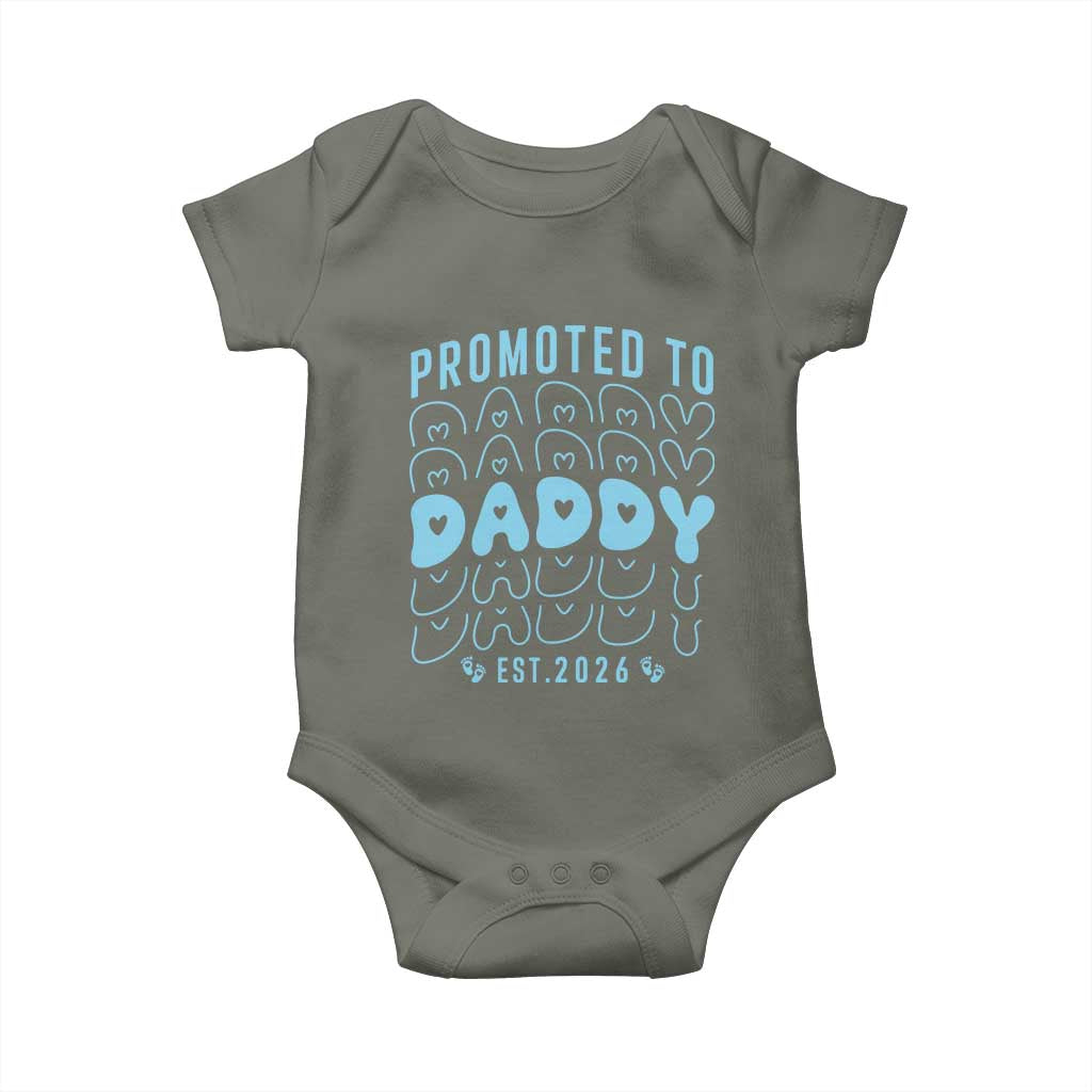Promoted To Daddy 2026 New Boy Dad Baby Onesie First Time Fathers Day Gift TS12 Military Green Print Your Wear