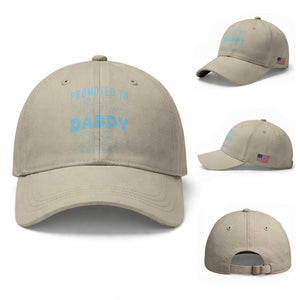 Promoted To Daddy 2026 New Boy Dad Baseball Cap First Time Fathers Day Gift TS12 Baseball Cap Universal Fit Beige Print Your Wear