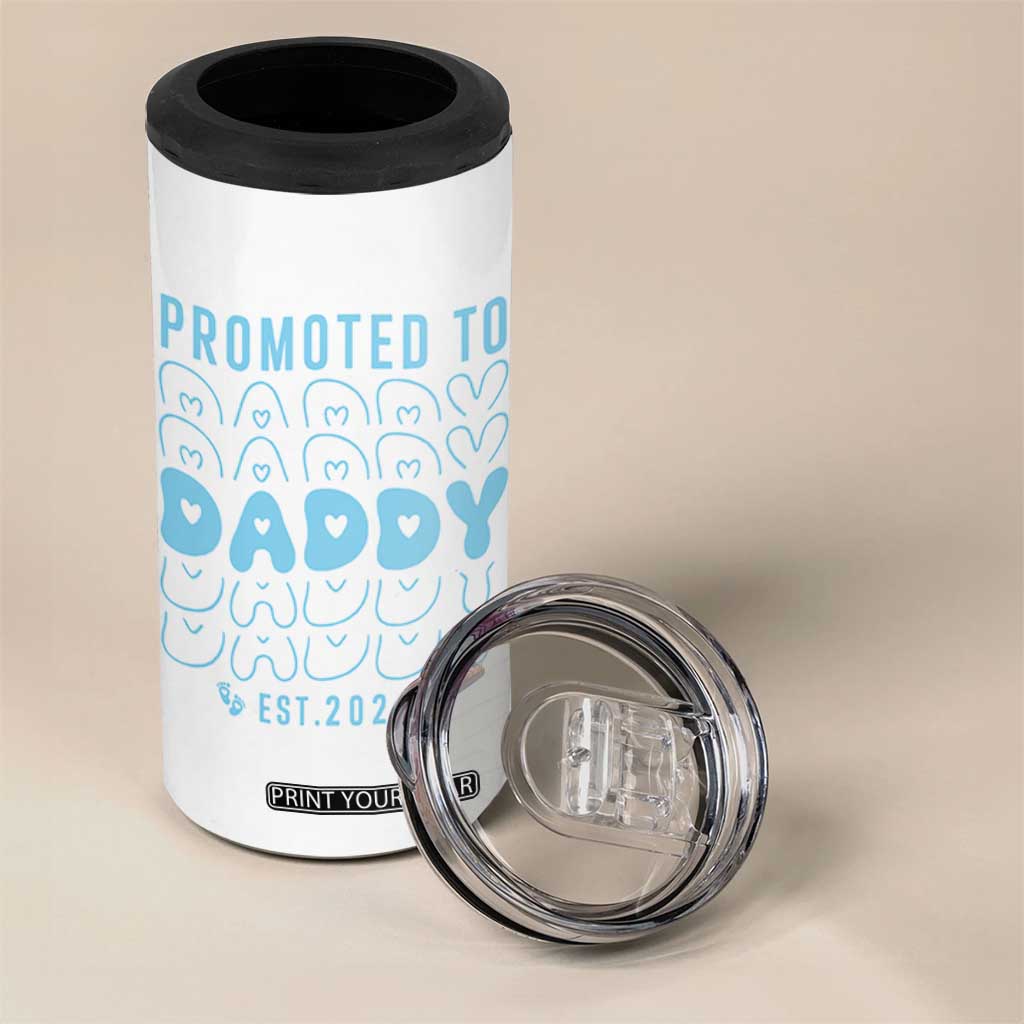 Promoted To Daddy 2026 New Boy Dad 4 in 1 Can Cooler Tumbler First Time Fathers Day Gift TS12 Print Your Wear